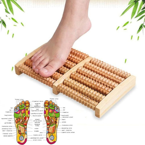 Foot Wooden Massager Roller Plantar Fasciitis Relief Feet Pain Muscle Relaxation Massage Tools