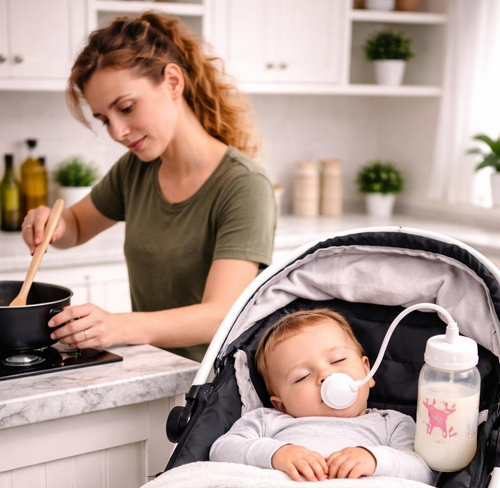 240ml Hands Free Feeding Bottle With Free Cleaning Brush