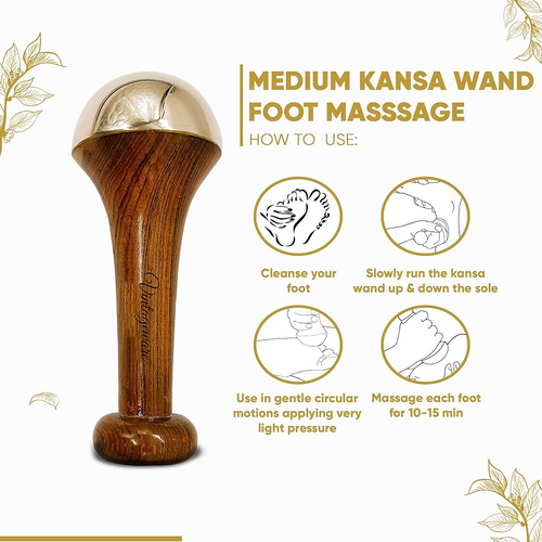 Kansa Wand for Feet & Face Relaxation, Wellness & Detox