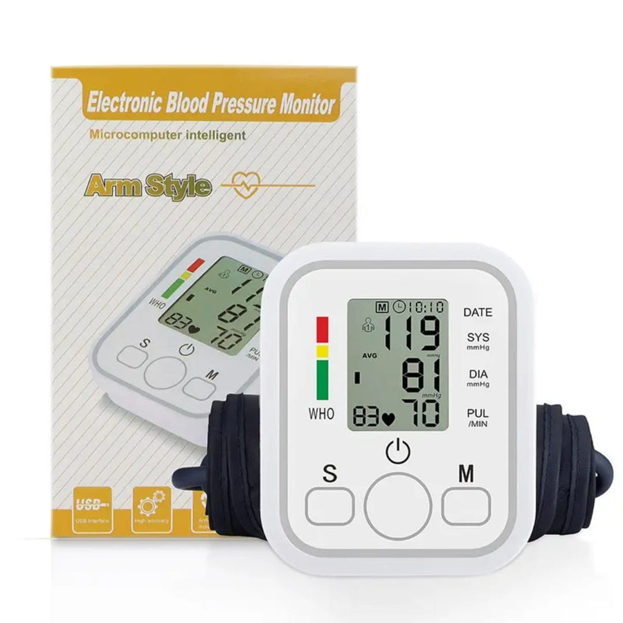 Digital Blood Pressure Monitor – Fully Automatic Upper Arm BP Machine with Heart Rate Detection, Accurate Readings, Easy-to-Use Home