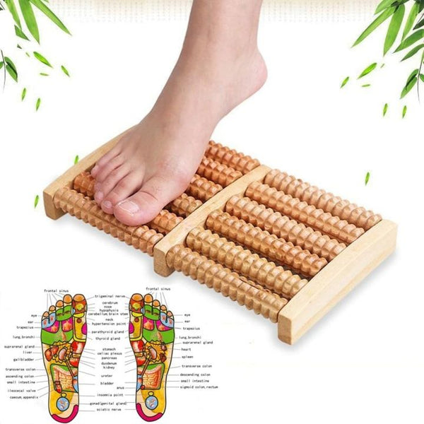 Foot Wooden Massager Roller Plantar Fasciitis Relief Feet Pain Muscle Relaxation Massage Tools
