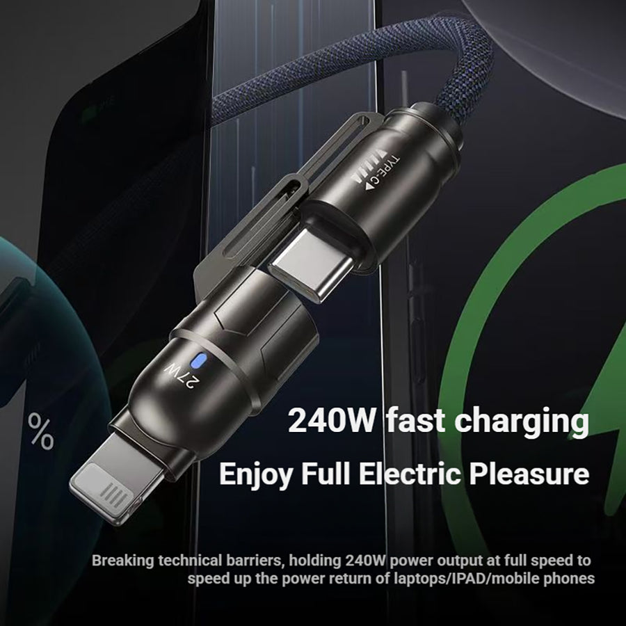 4-in-1 Charging Cable USB A / C Type + Lighting / C Type