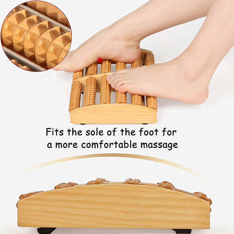 Foot Wooden Massager Roller Plantar Fasciitis Relief Feet Pain Muscle Relaxation Massage Tools