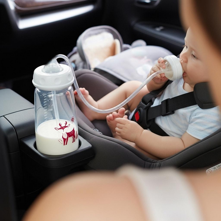 240ml Hands Free Feeding Bottle With Free Cleaning Brush