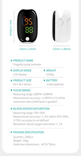 Fingertip Pulse Oximeter – Accurately Check SpO2 & Heart Rate at Home Daily with Single Button