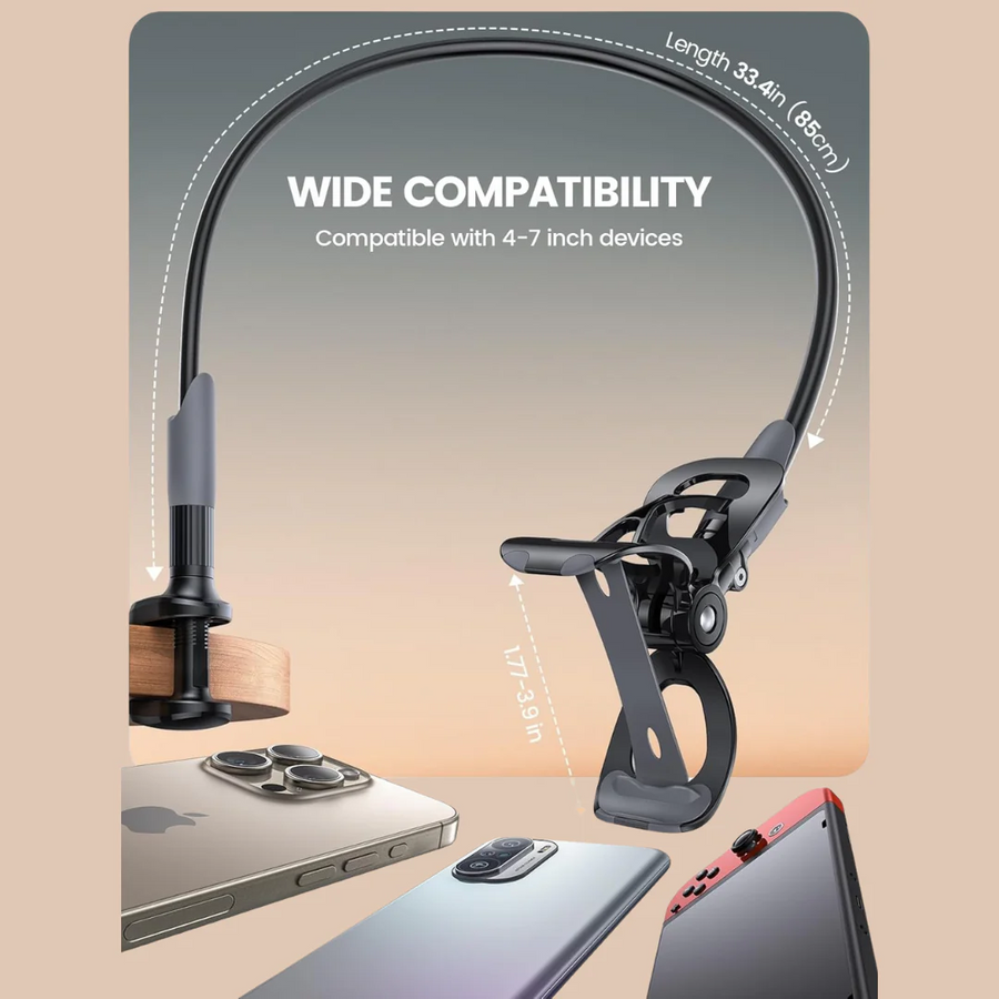 Hands-Free Flexible Long Arm Phone Holder – Bed & Desk Mount
