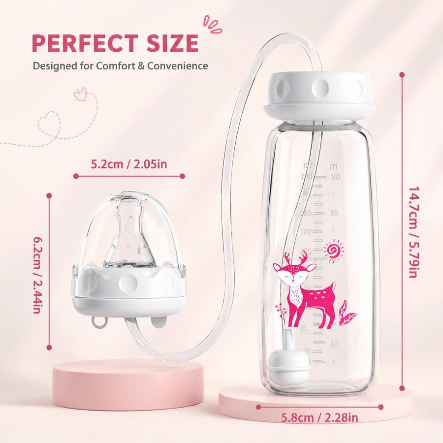 240ml Hands Free Feeding Bottle With Free Cleaning Brush