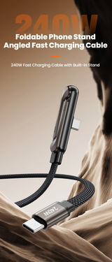 3in1 Mobile Charging Cable used for Mobile Stand + 240W Fast Charging Capability + Unbreakable cable