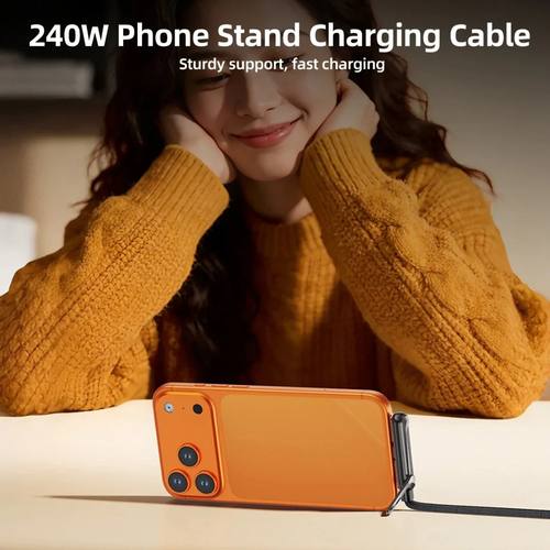 3in1 Mobile Charging Cable used for Mobile Stand + 240W Fast Charging Capability + Unbreakable cable