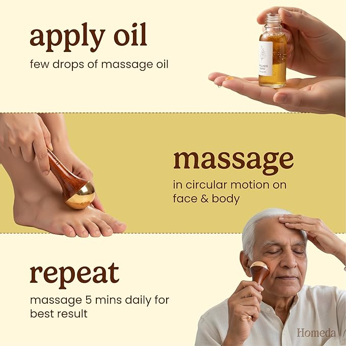 Kansa Wand for Feet & Face Relaxation, Wellness & Detox