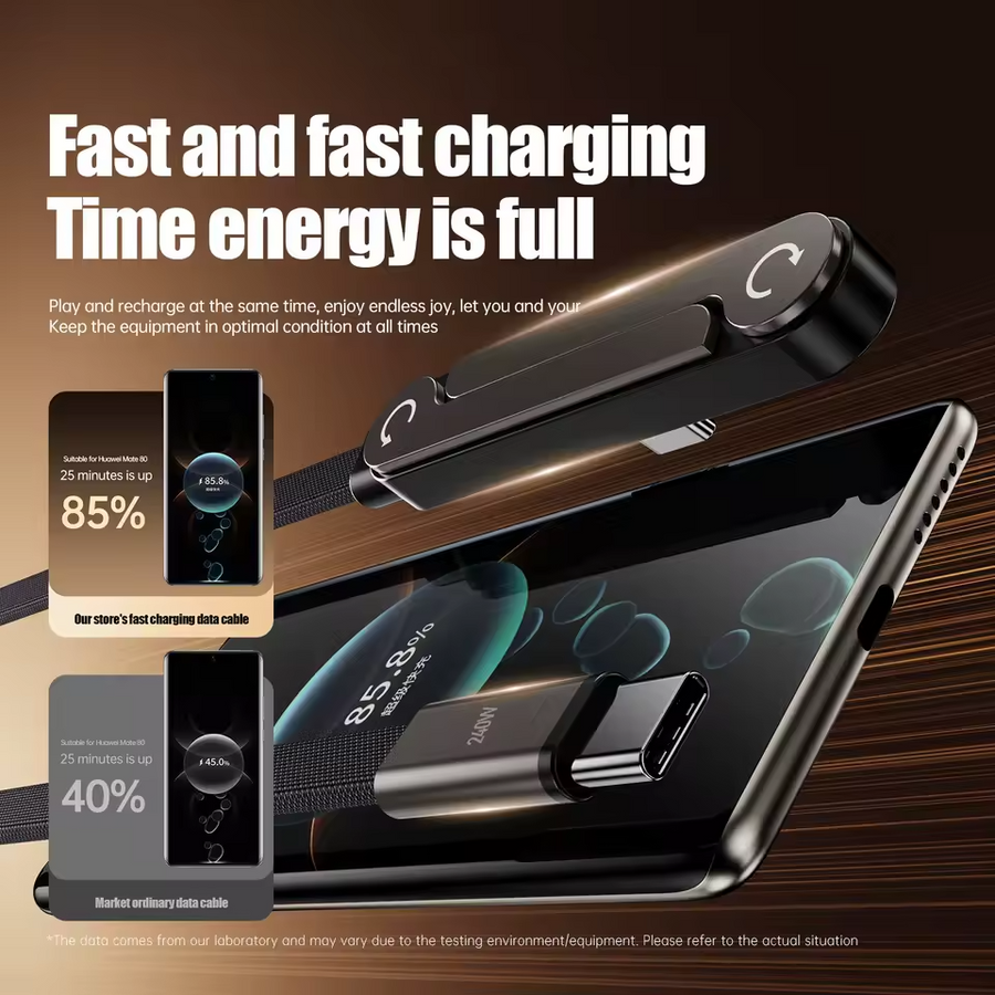 3in1 Mobile Charging Cable used for Mobile Stand + 240W Fast Charging Capability + Unbreakable cable