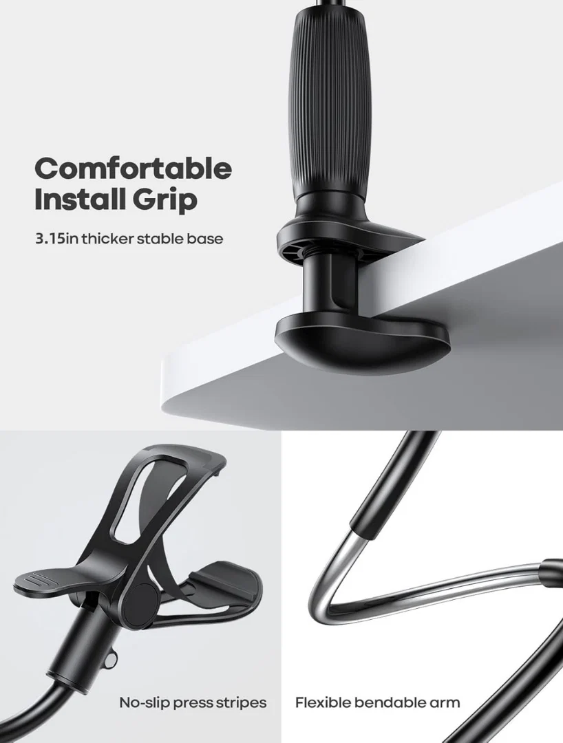 Hands-Free Flexible Long Arm Phone Holder – Bed & Desk Mount